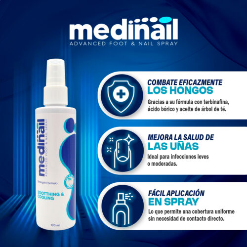 🦶 MEDINAIL – Spray Antihongos para la Piel 💨